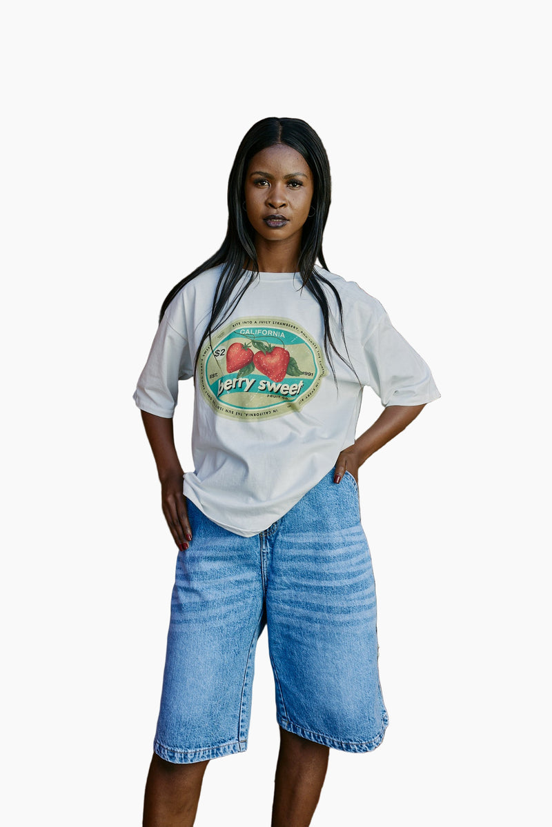 MID BLUE DENIM JORT
