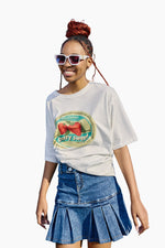 DENIM PLEATED MINI SKIRT