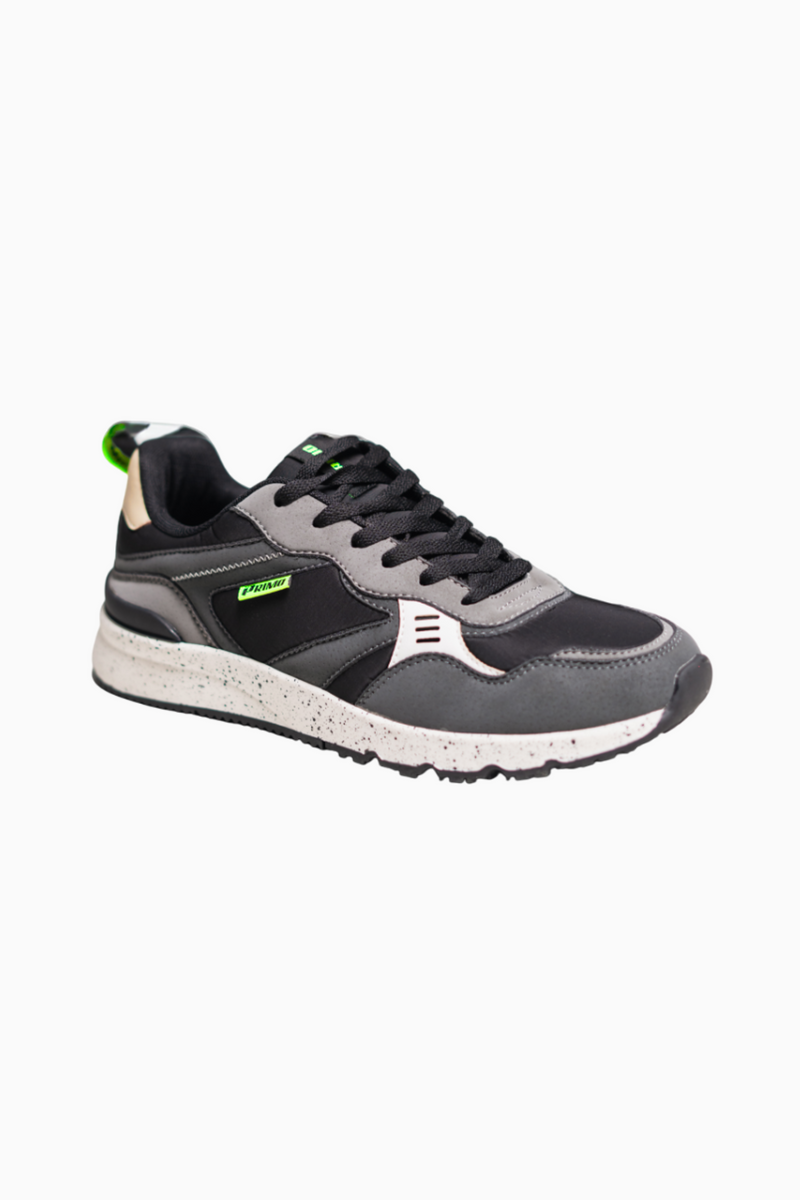 PRIMO BLACK/LIME COLOUR BLOCK SNEAKER