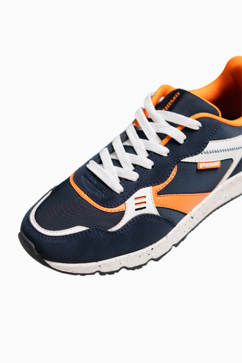 PRIMO NAVY/ORANGE COLOUR BLOCK SNEAKER