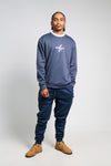 NAVY ESSENTIAL V FLOSS SWEATER