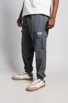 GREY PARACHUTE PANTS ZIPS