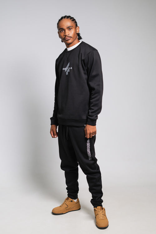 BLACK ESSENTIAL V FLOSS SWEATER