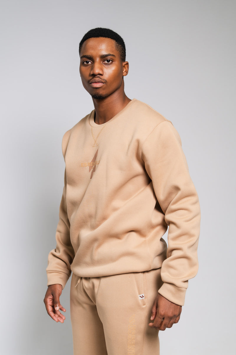 TAN ESSENTIAL V FLOSS SWEATER