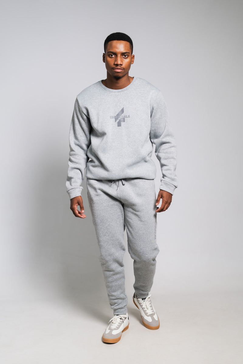 GREY MELANGE ESSENTIAL V FLOSS SWEATER