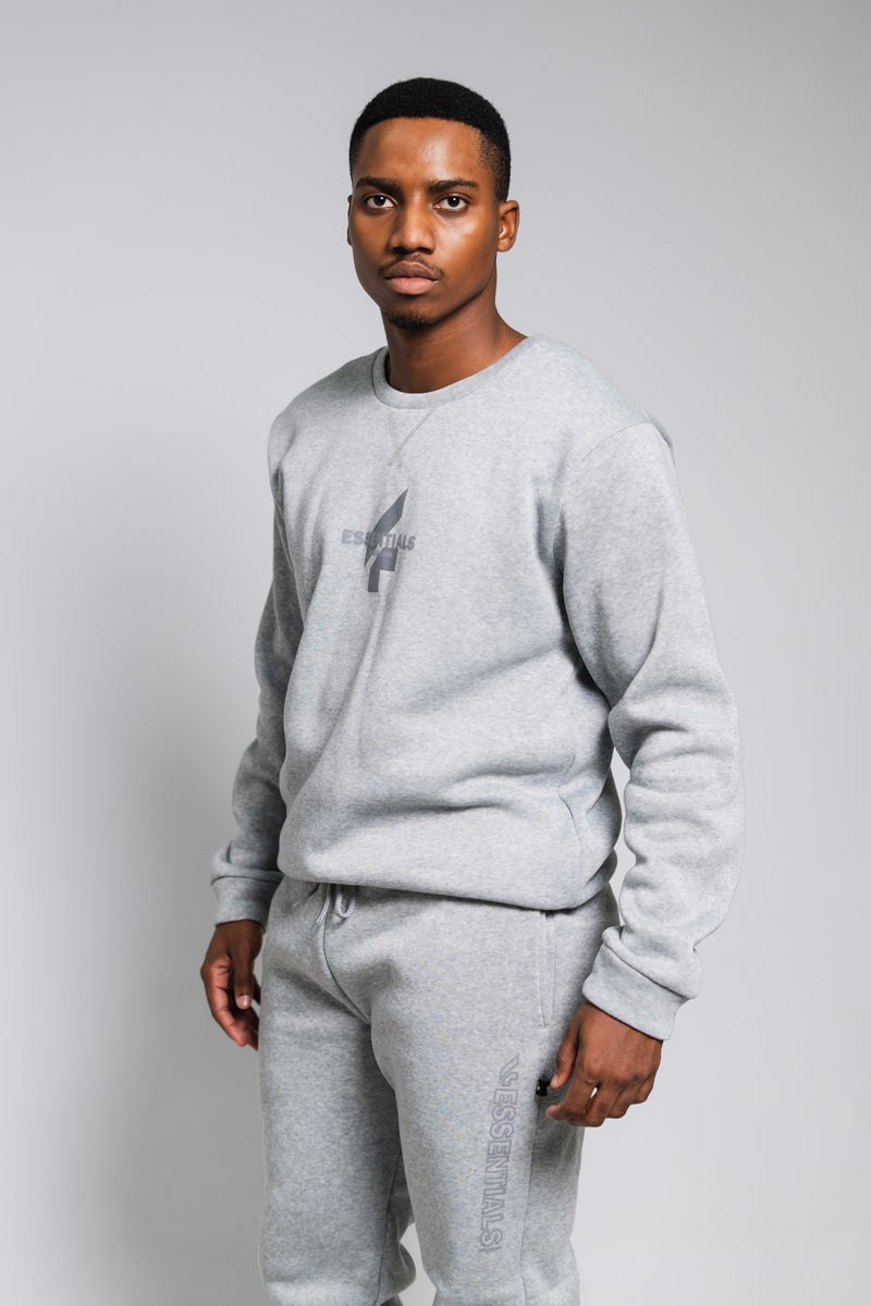 GREY MELANGE ESSENTIAL V FLOSS SWEATER