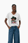'DOPE' OVERSIZED V NECK TEE