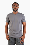 GREY MELANGE V-NECKTEE