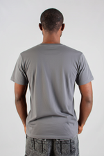 GREY MELANGE V-NECKTEE