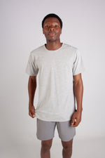 GREY MELANGE CREW NECK TEE