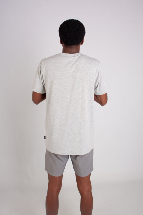 GREY MELANGE CREW NECK TEE