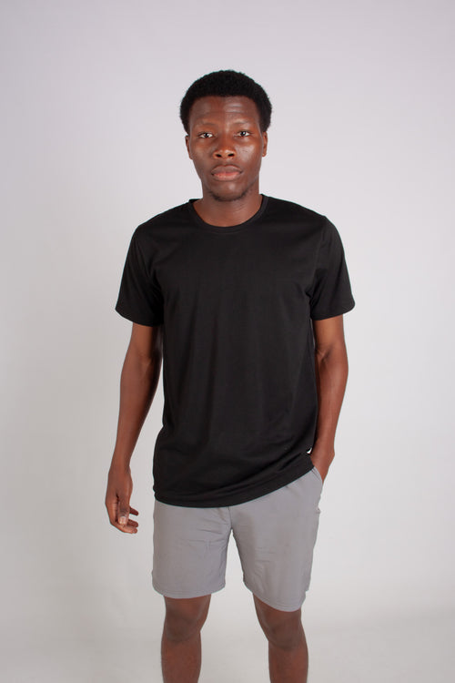 BLACK CREW NECK TEE