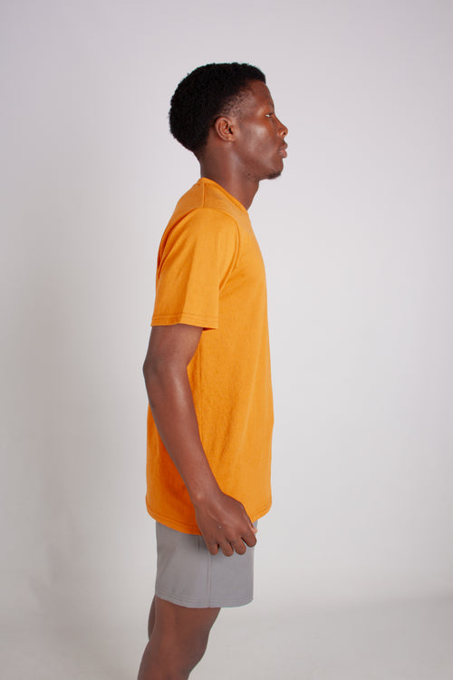 TAN CREW NECK TEE