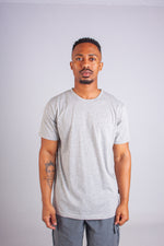 MENS GREY MELANGE POCKET TEE