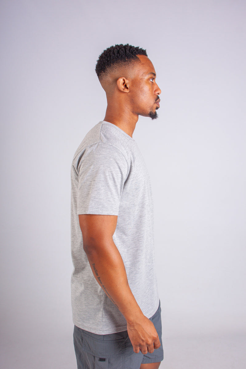 MENS GREY MELANGE POCKET TEE