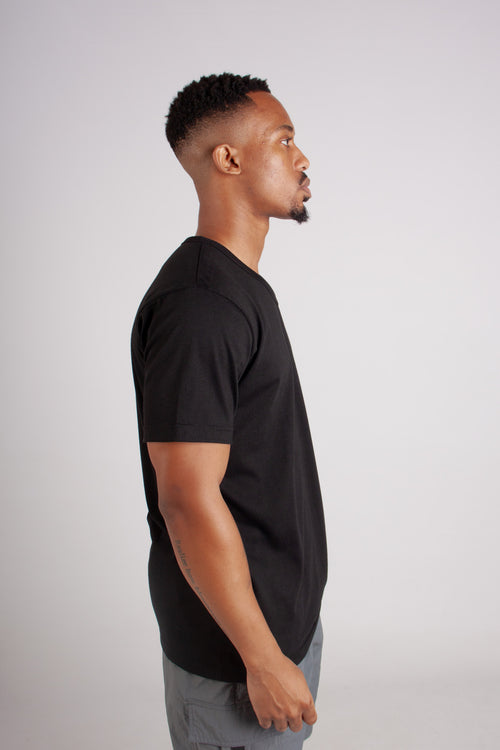 BLACK V NECK TEE