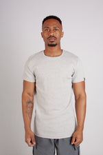 GREY MELANGE 460  RIBBED FITTED TEE