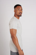 GREY MELANGE 460  RIBBED FITTED TEE