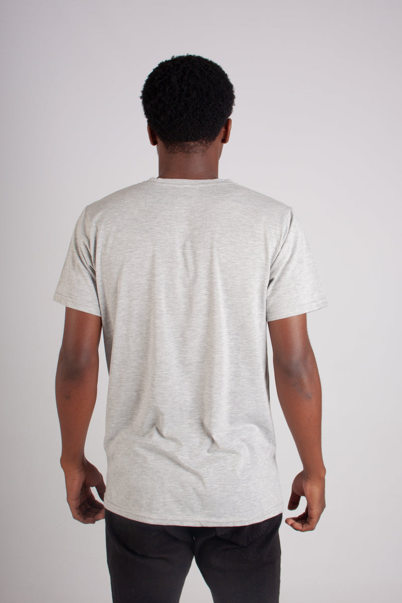 GREY MELANGEANGE KING OF SHISANYAMA SLOGAN TEE