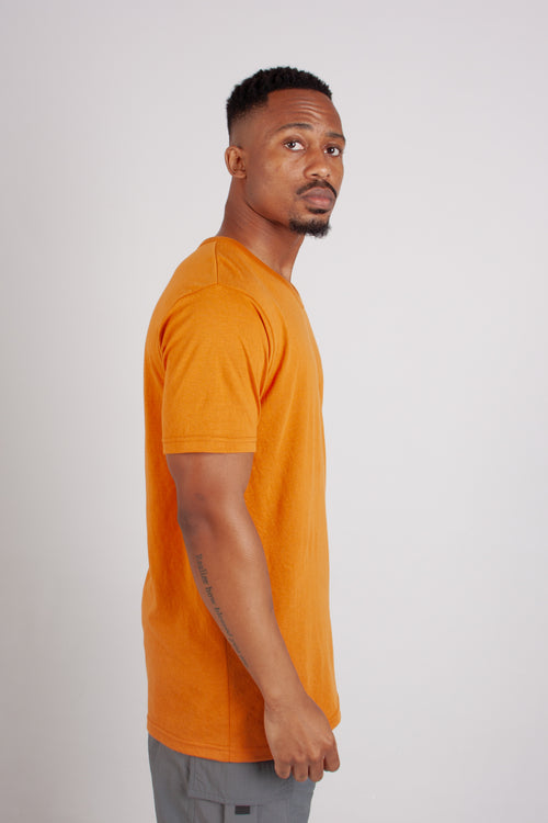 TAN V NECK TEE