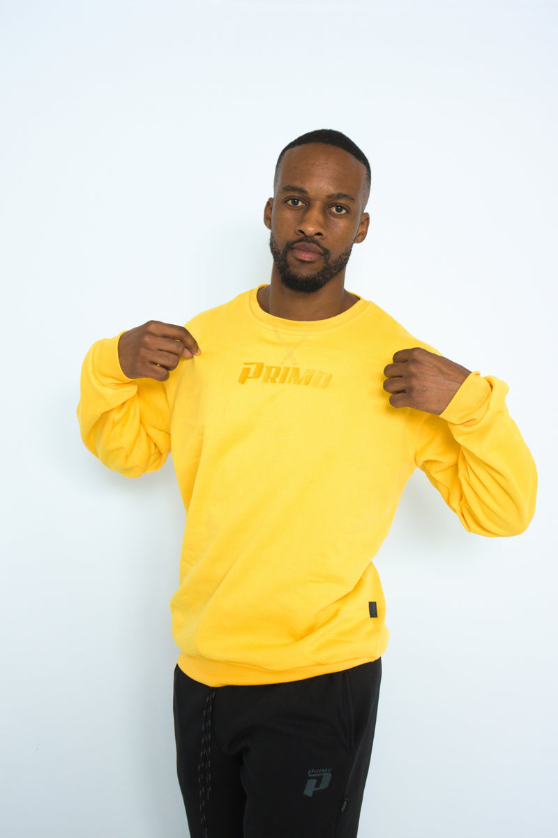 Yellow Primo Core Crew Neck Sweat With Embroidery