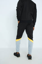 Black/Yellow Fashion Colour Block Jogger