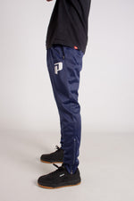 NAVY TRIACETATE JOGGER WITH ZIPS