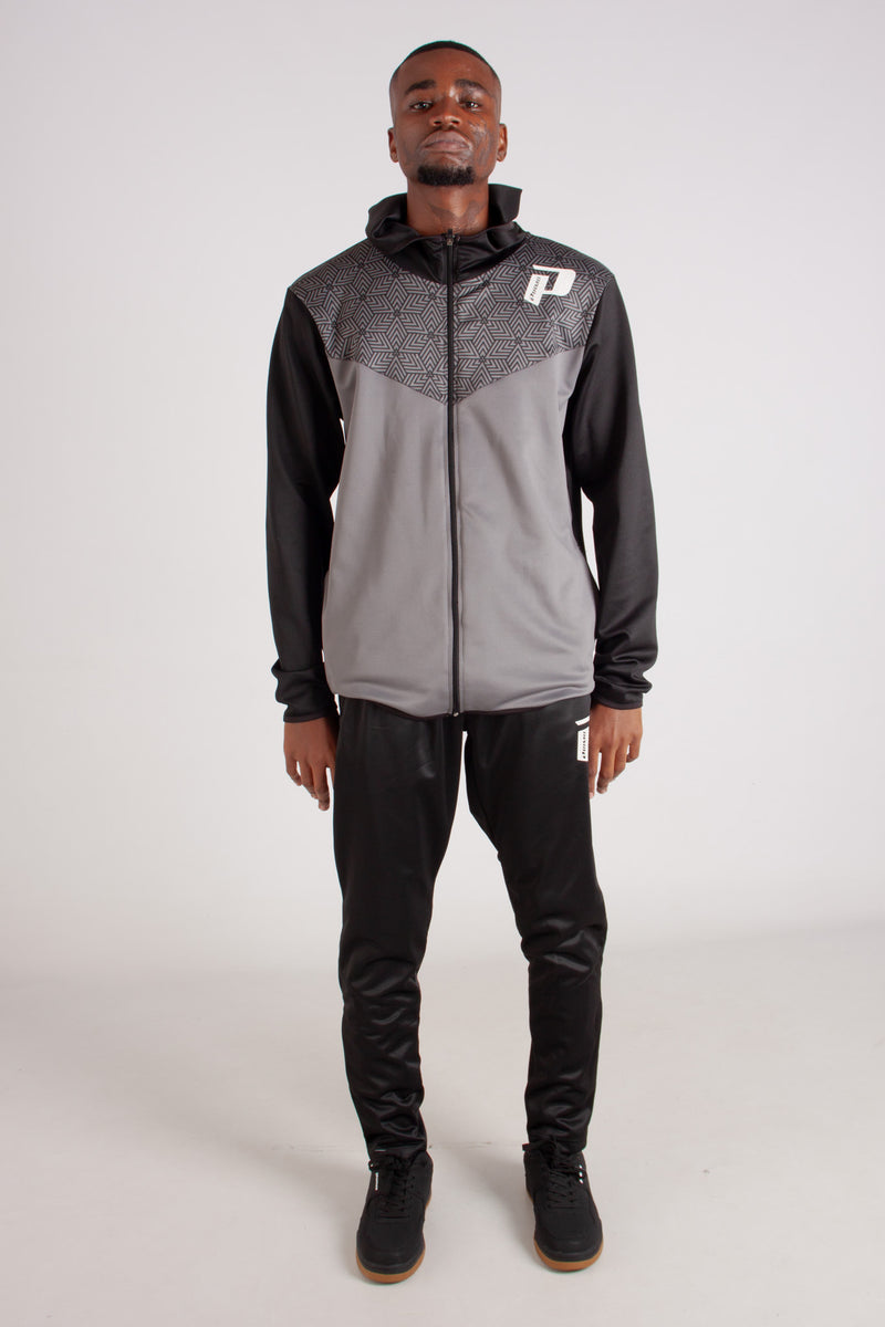 BLACK TRIACETATE JOGGER WITH ZIPS