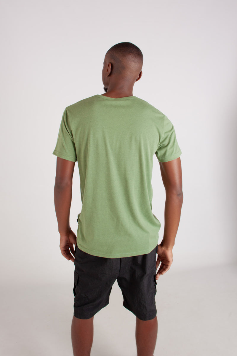 DARK SAGE V NECK TEE