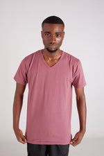 MAUVE V- NECK TEE