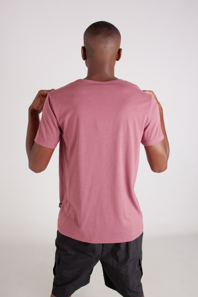 MAUVE V- NECK TEE