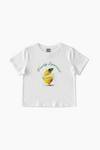 'FRESHLY SQUEEZED' SLIM CROPPED TEE