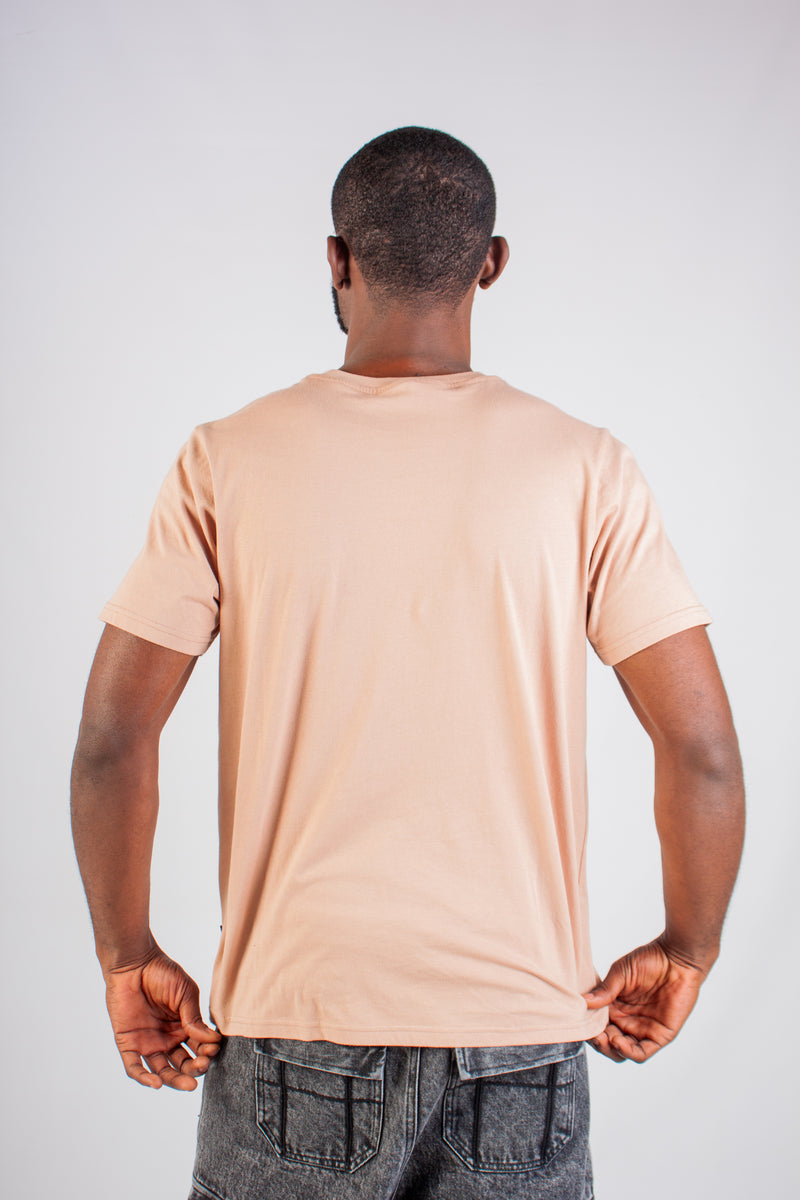 TAUPE CREW NECK T-SHIRT