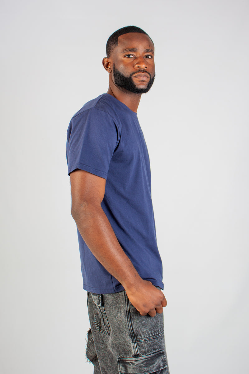 NAVY CREW NECK T-SHIRT