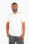 WHITE V-NECK TEE