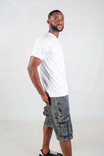 WHITE V-NECK T-SHIRT
