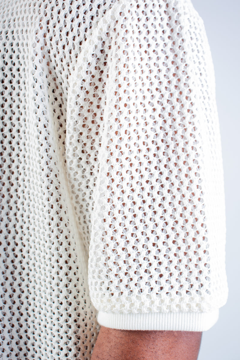 CREAM CROCHET T-SHIRT