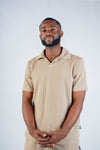 TAUPE JACQUARD JOHNNY COLLAR