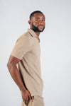 TAUPE JACQUARD JOHNNY COLLAR