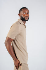 TAUPE JACQUARD JOHNNY COLLAR