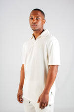 CREAM JACQUARD JOHNNY COLLAR