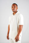 CREAM JACQUARD JOHNNY COLLAR
