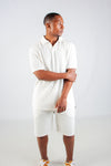 CREAM JACQUARD JOHNNY COLLAR