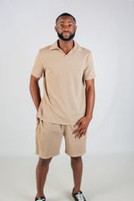 TAUPE JACQUARD KNIT SHORT