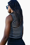 STRIPED RIP JOHNY COLLAR TOP