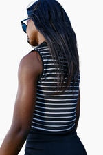 STRIPED RIP JOHNY COLLAR TOP
