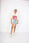 LIGHT BLUE RIPPED DENIM SHORT