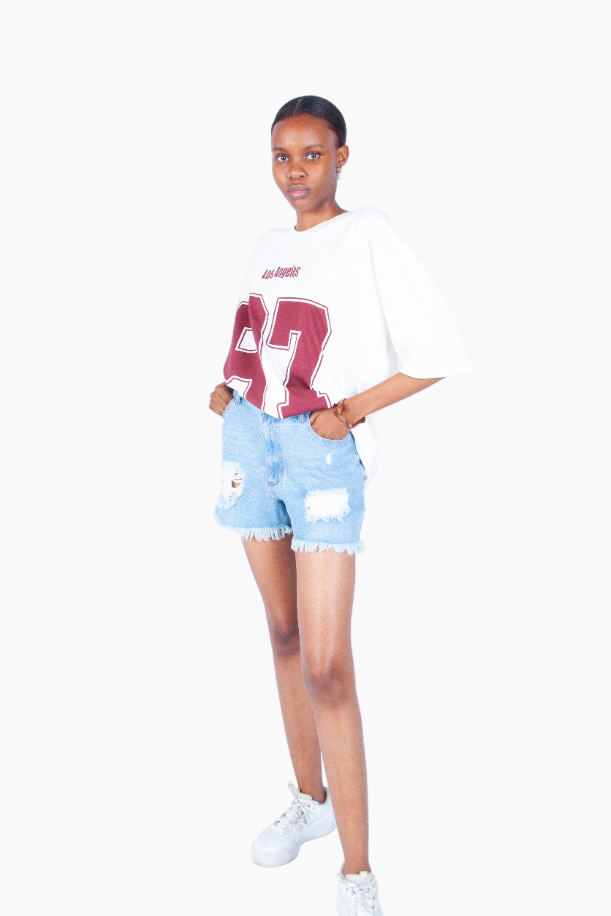 'LOS ANGELES' 97 V-NECK OVERSIZED TEE