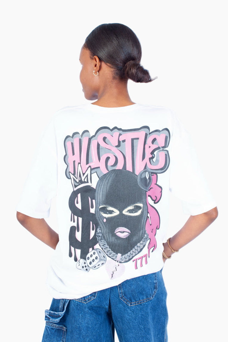 'HUSTLE' CREW NECK OVERSIZED TEES