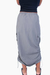 GREY TASLON CARGO SKIRT